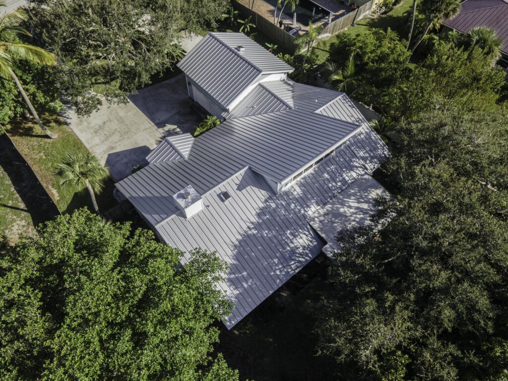 Finished metal Roof - Cape Coral- Grey - Overhead Shot -