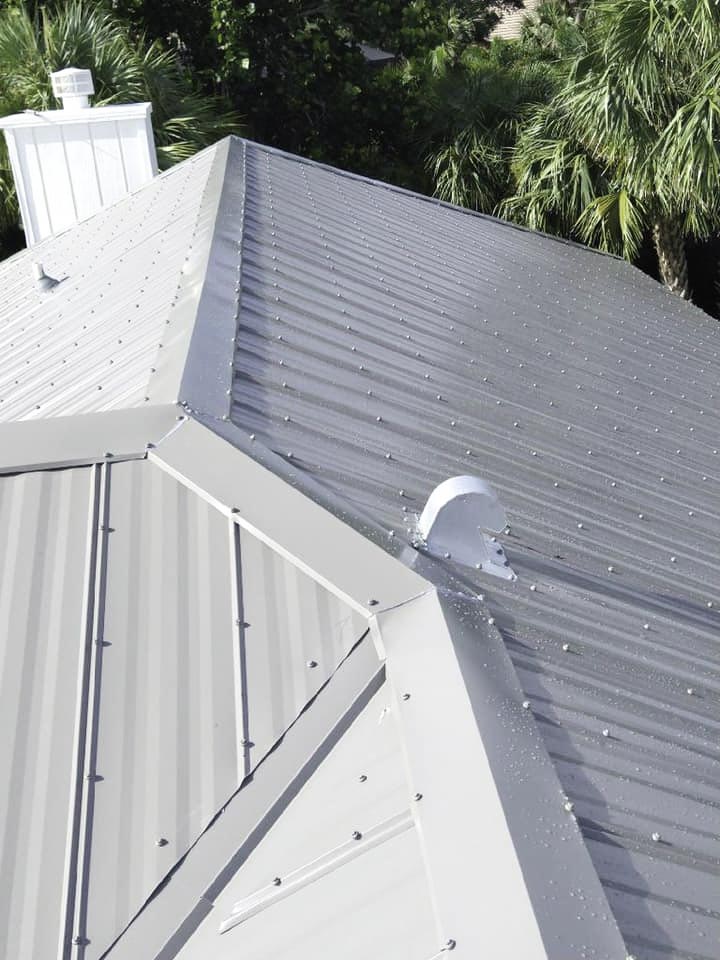 Finished vero beach metal Roof - Grey - Overhead Shot, Bonita Springs