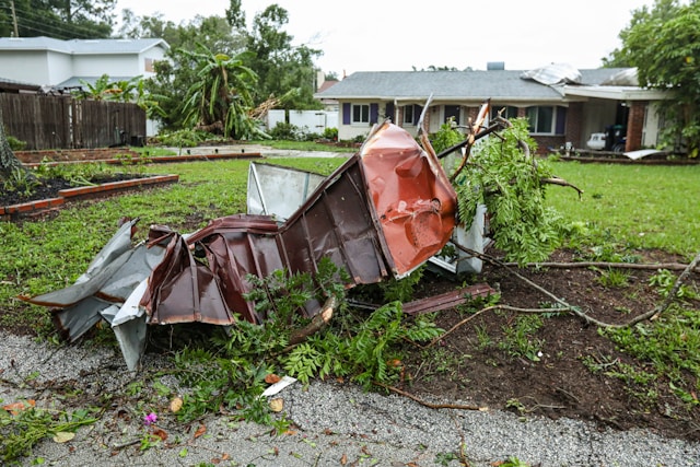 Home damage after a hurricane