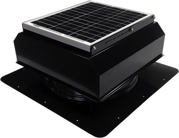 Solar Attic Breeze, Black, South Florida Roofing Fans, Vero Beach