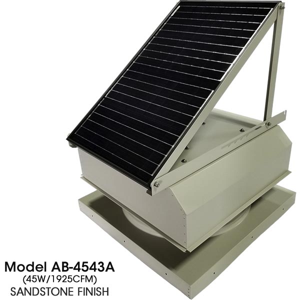 Solar Fan, tan, Attic Breeze, Model AB-4543A