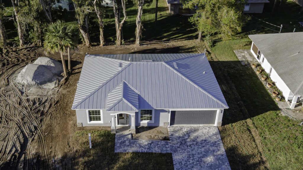 Ariel Shot, grey vero Beach metal roof, Florida