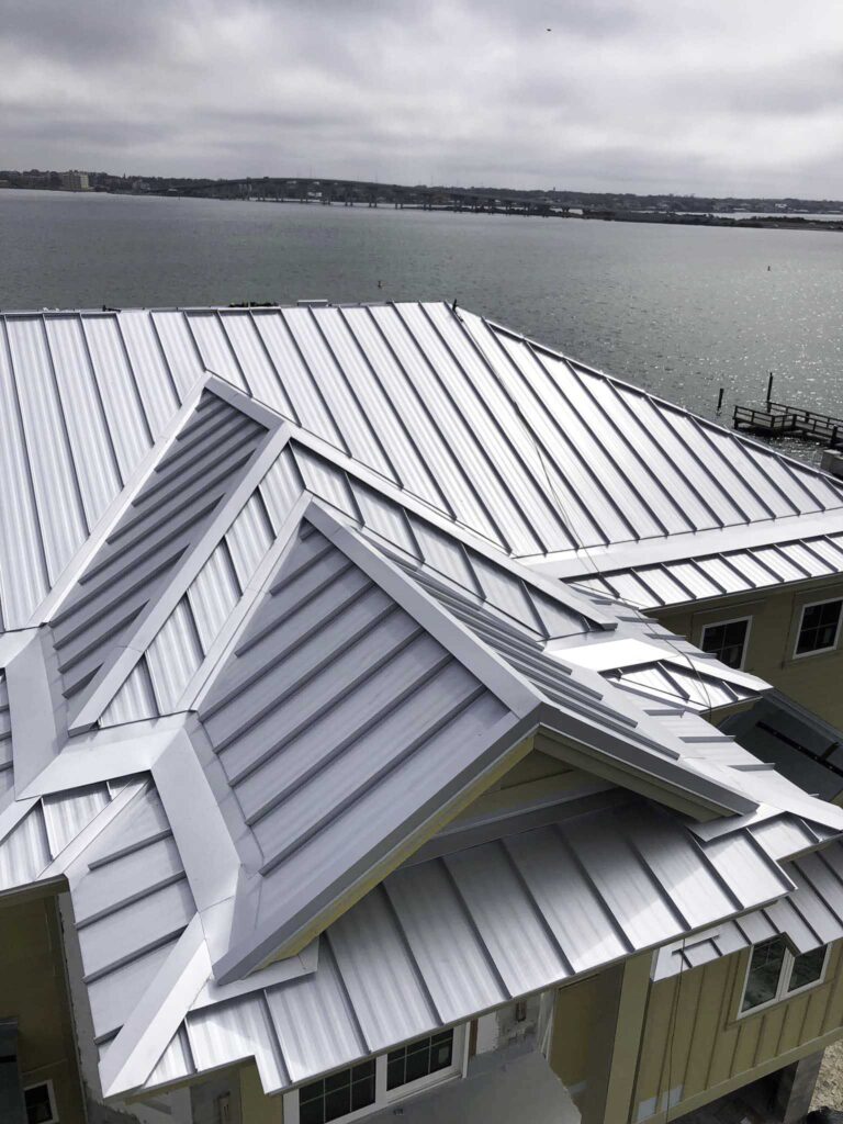 Finished metal Roofi in florida - Wabasso- Grey - Overhead Shot